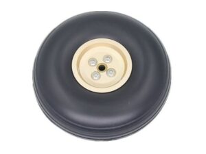 Rad PU 89mm x 31mm / 3.5inch mit Alufelge, 5mm Achsbohrung