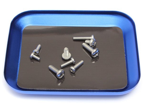 Aluminium Schale, blau, magnetisch für Schrauben oder Reparaturarbeiten – Bild 3