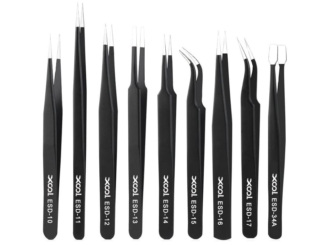 Pinzetten-Set aus Stahl - antistatisch - 9er-Set – Bild 2