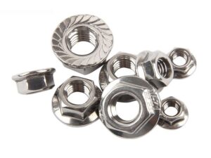 Flanschmutter / Sechskantmuttern - M4 Hexagon aus Edelstahl im 10er-Set