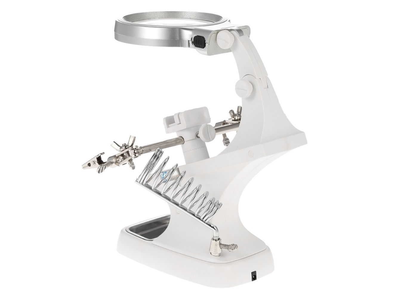 Helping Hand / Workstation, Multi Löthilfe - Halterung mit Lupe und LED Leuchte – Bild 3