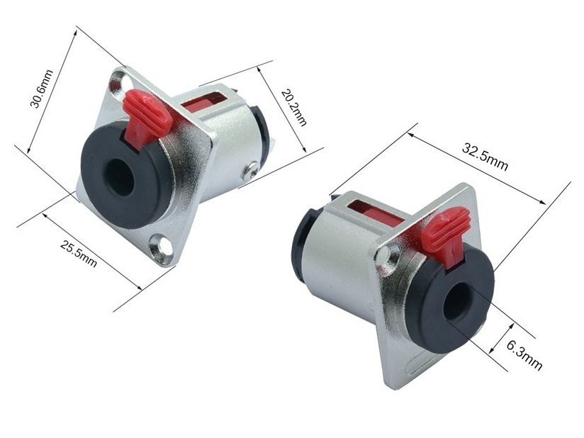 Klinkenstecker mit Buchse 6.35mm, 360 Grad schwenkbar – Bild 2