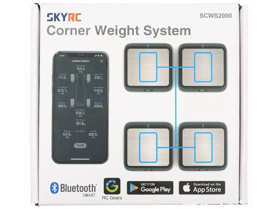 SkyRC Corner Weight System SCWS2000 / Tweak RC Car Achslastwaage - Bluetooth – Bild 5
