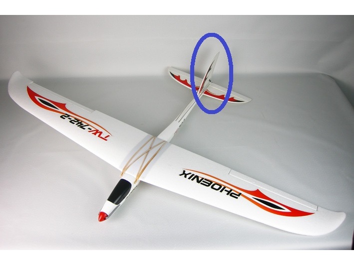 Seitenruder zu Elektrosegler Phoenix, 1380mm Volantex 742-2
