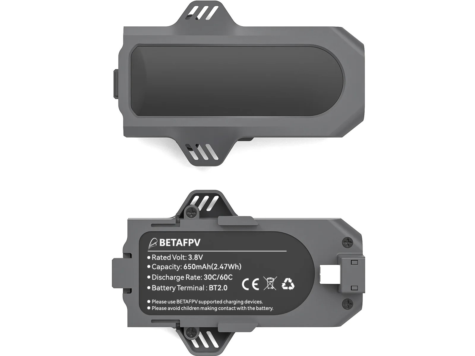 BetaFPV LiPo Akku 1S 650mAh zu Aquila16 - 2er-Set
