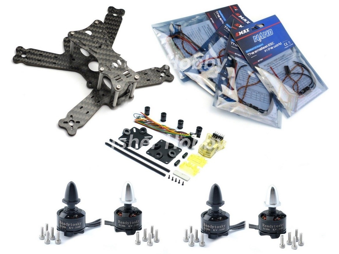 Mini FPV Quadrocopter CFK 130mm - PNP-Bausatz mit Mini CC3D