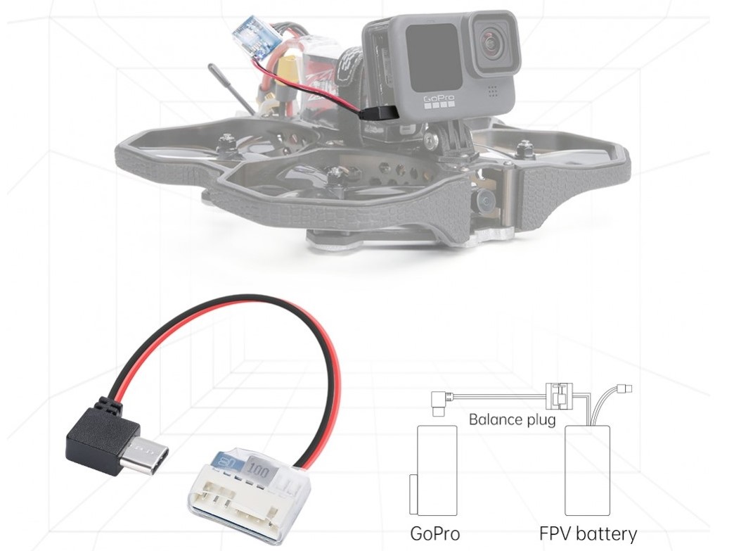 iFlight USB Typ-C 5V Balance Stecker Stromkabel für GoPro 5-10 - B013262 – Bild 2