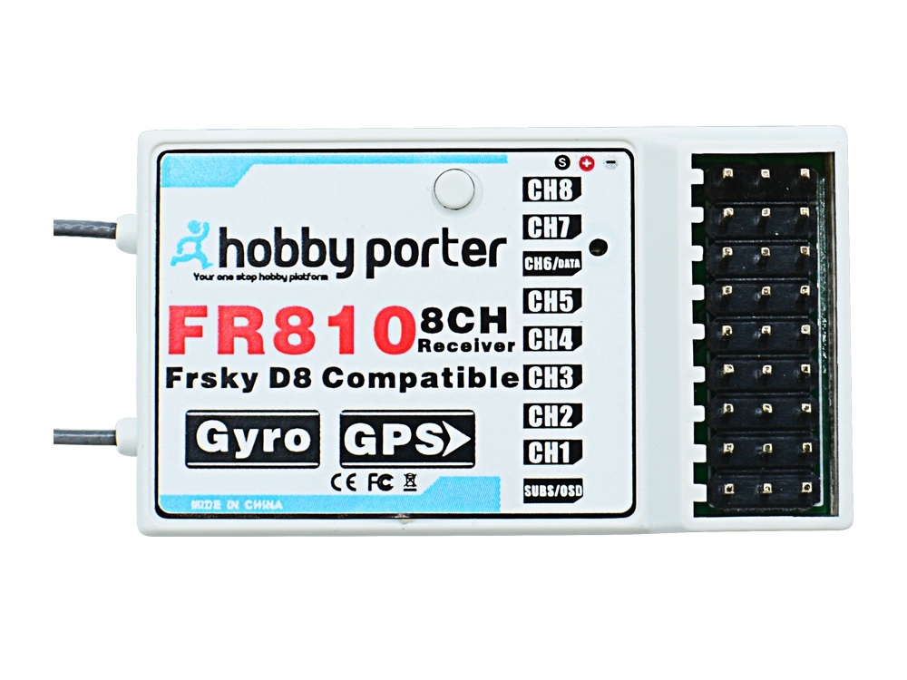 Empfänger FR810 - 8-Kanal - GPS - FrSky-Kompatibel - D8