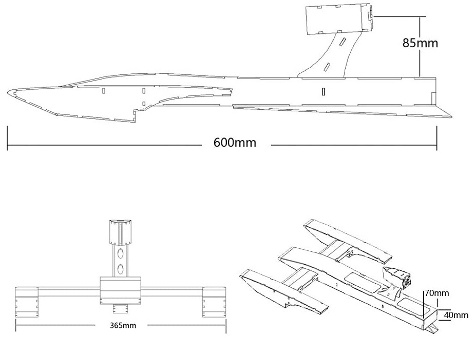 Real-Kit - Air Boot, Länge: 600mm - KIT-Bausatz aus Balsaholz – Bild 4