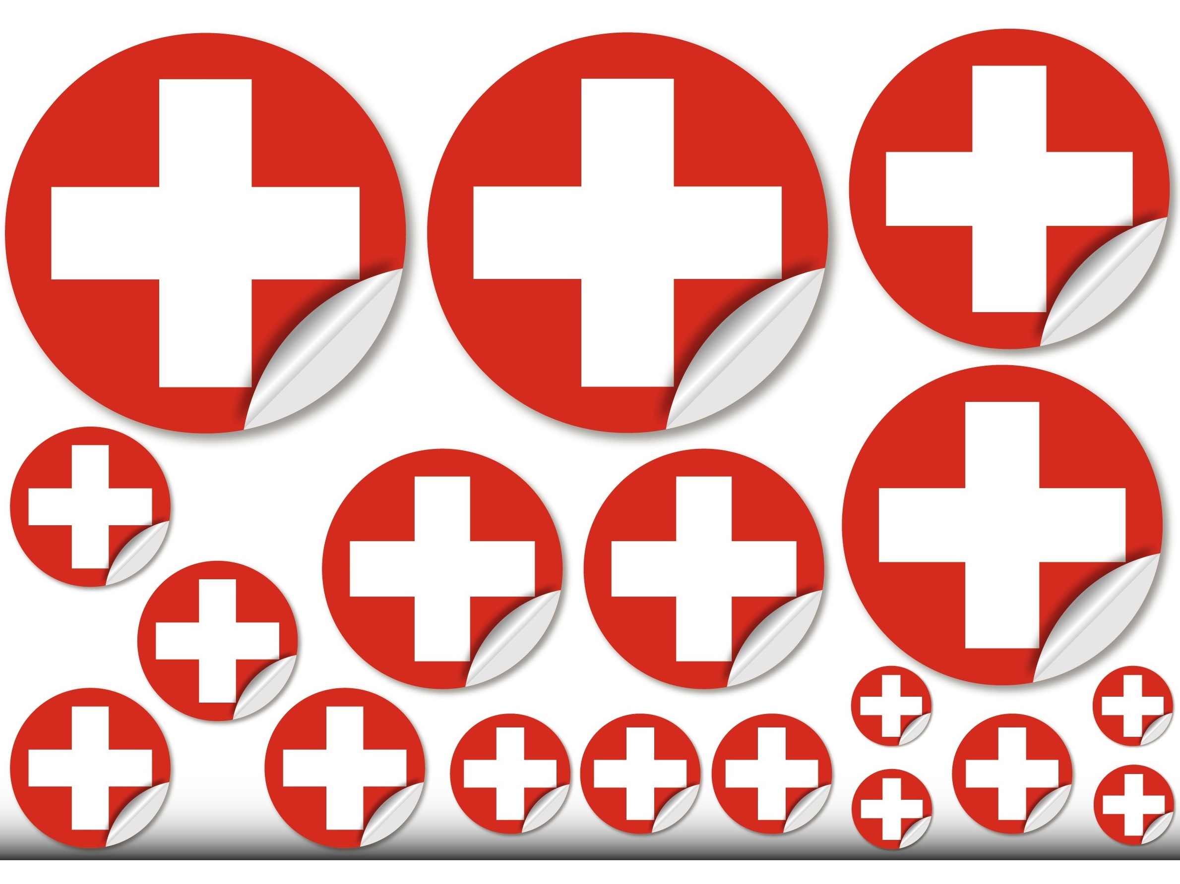 Aufkleber Schweizerkreuz - CH Sticker für Flugmodelle - 18er-Set