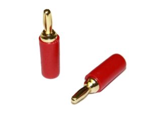 Eisenbahn Goldkontaktstecker Bananenstecker-Gold 2.5mm - Rot - 2 Stück
