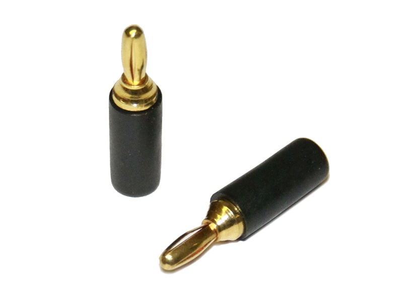 Eisenbahn Goldkontaktstecker Bananenstecker-Gold 2.5mm - Schwarz - 2 Stück