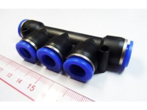 Schlauchkupplung 3-Fach, Steckverbindung 6mm (wie System Festo)