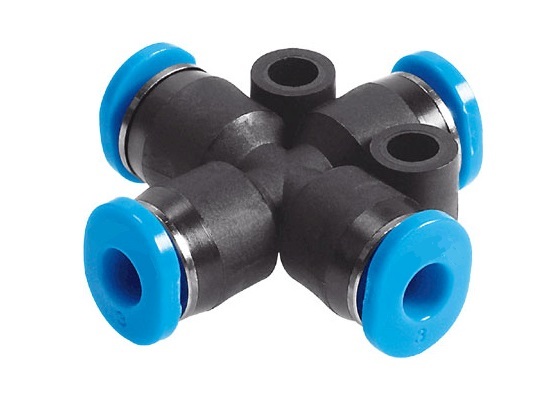 Schlauchkupplung, 4-fach, Steckverbindung 4mm (wie System Festo)