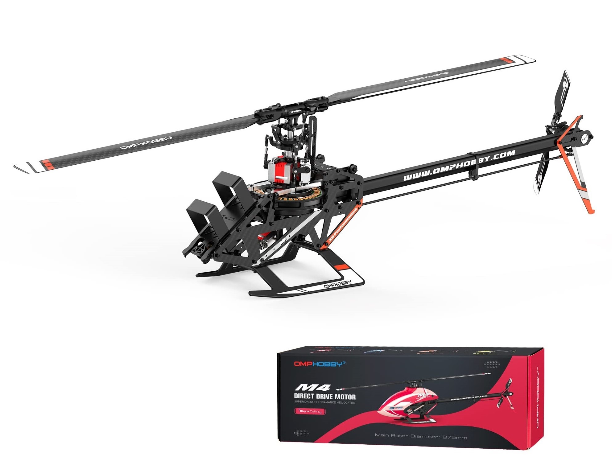 Helikopter M4 im PNP-Set - orange - OMPHobby / OSHM0408P – Bild 3