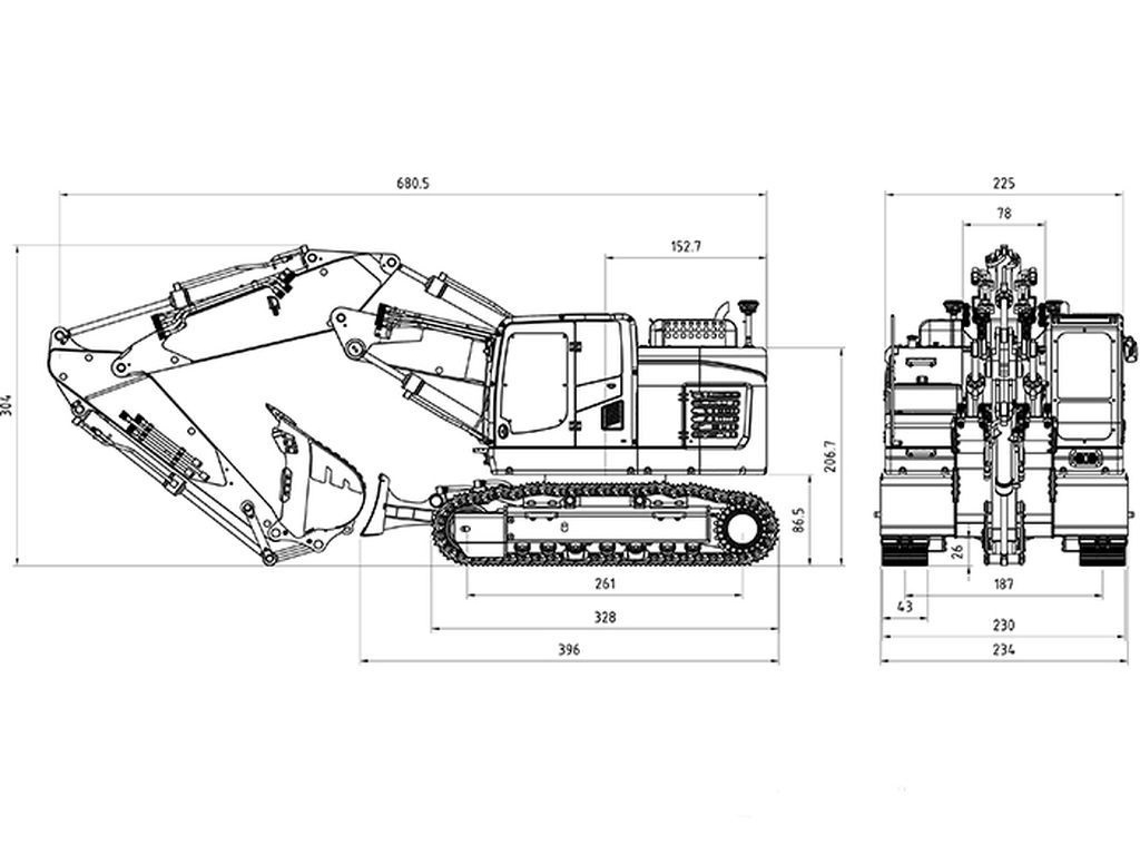 Lesu Ketten Bagger / Kurzheck Bagger ET26L - 1:14 Bausatz – Bild 4