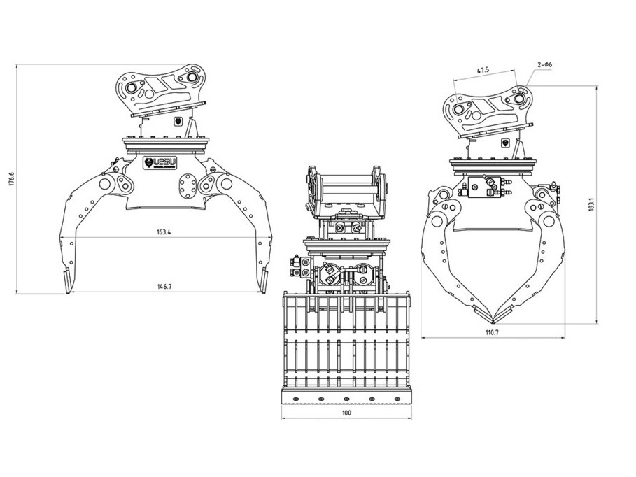 hydraulischer Sortiergreifer Lesu Ketten - Bagger / Schaufelbagger PC360 – Bild 5