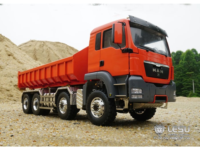 Lesu MAN Absetzmuldenkipper Roro Abroller 8x8, 1:14, aufgebaut, A-RTF-Set
