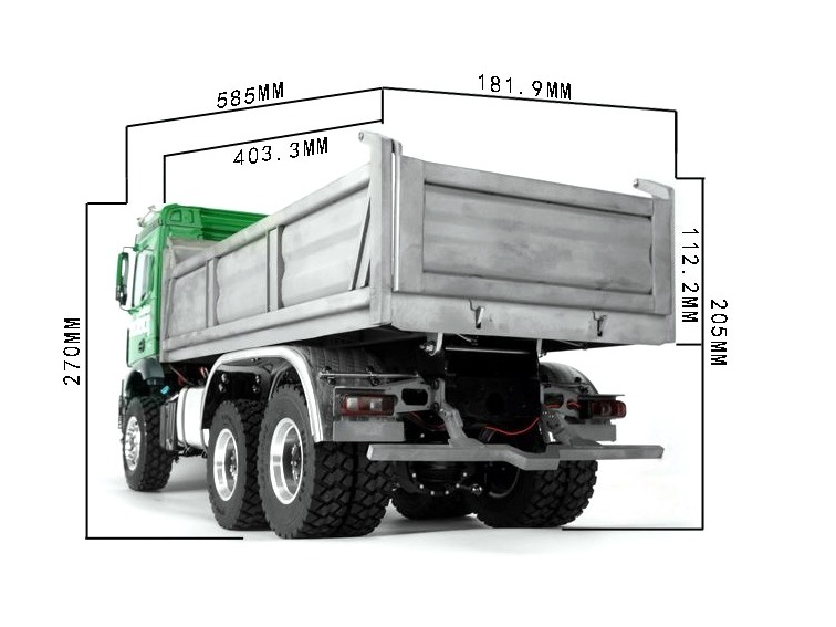 Lesu Muldenkipper Chassis 6x6, 1:14, aufgebaut, A-RTR-Set – Bild 4