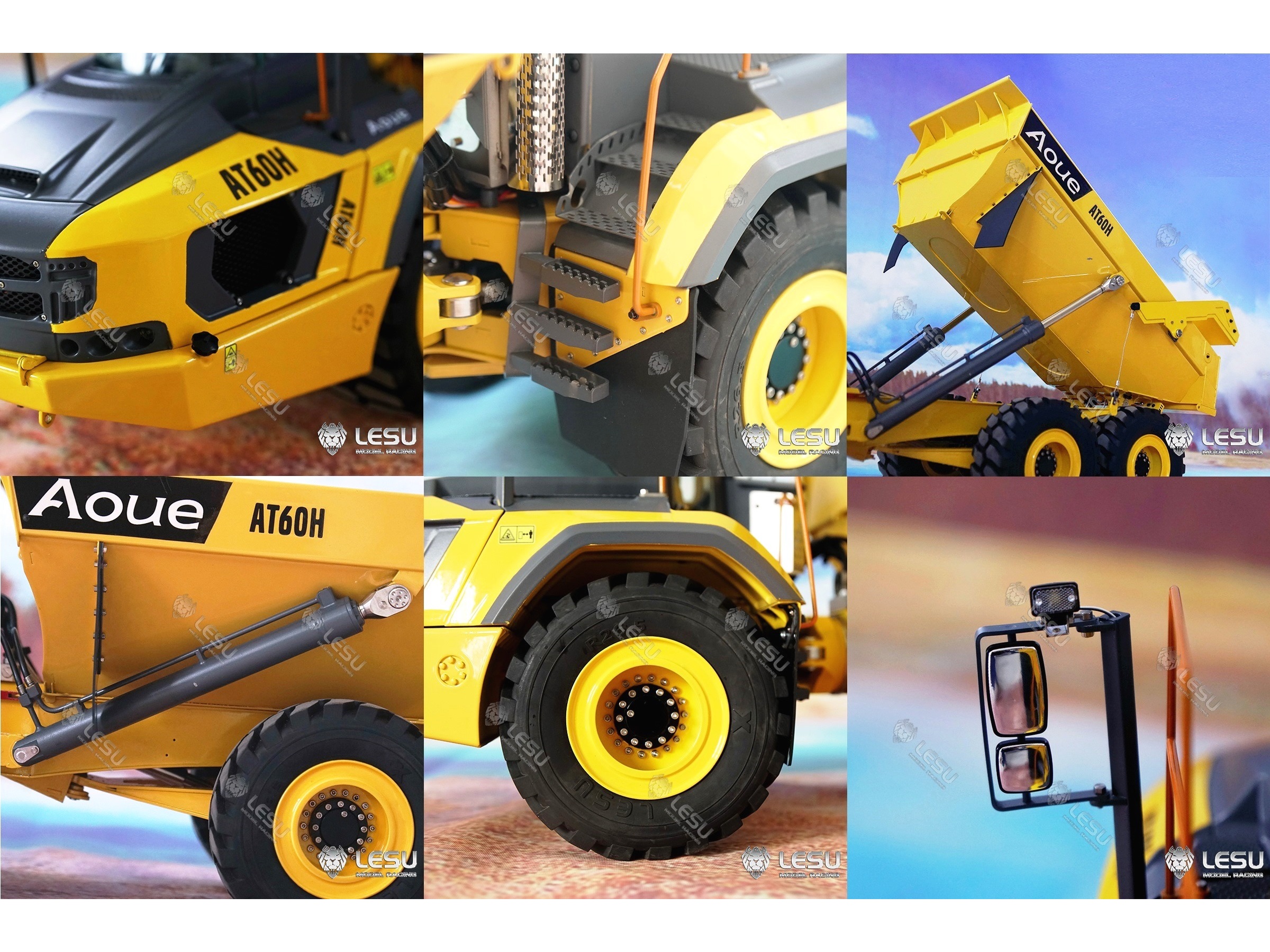 Lesu Knickgelenk - Kipper Dumper Aoue AT60H, 1:16, Bausatz – Bild 5