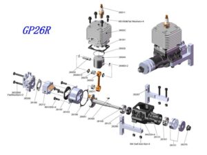 Dichtungs-Satz zu Benzinmotor 26ccm GP26R
