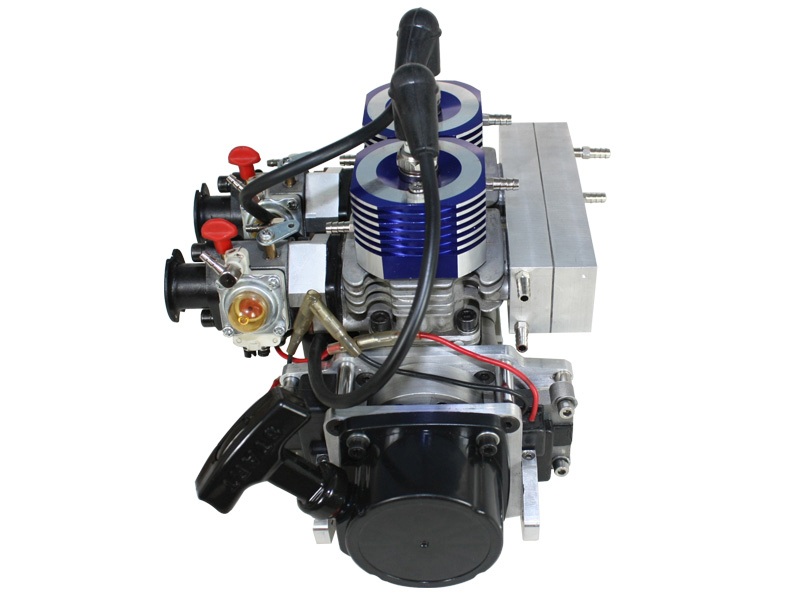 High Power 2-Zylinder-Benzinmotor 52ccm für Modellboote 2E34CM – Bild 4