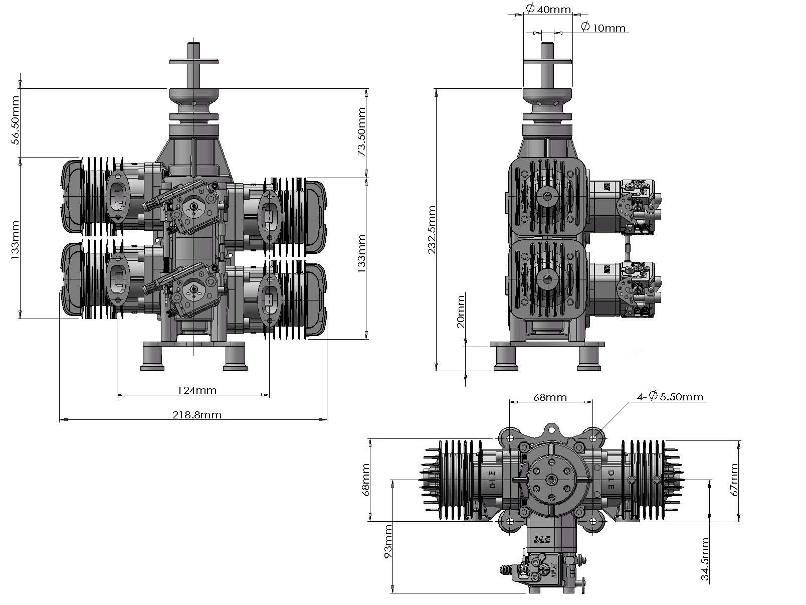 DLE Engines DLE120T4 Benzinmotor 120ccm – Bild 4