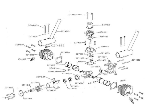 Zylinder occasion (neuwertig) zu Boxermotor 48ccm, DZY4808