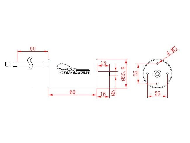 Leopard Brushless Inrunner Motor LBA3660/12T, 2040KV – Bild 3