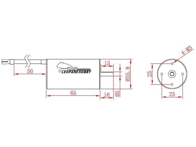 Leopard Brushless Inrunner Motor LBA3665/11T, 1950KV – Bild 3