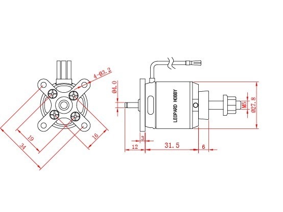 Leopard Brushless Outrunner Motor LC2835-7T, KV1160 – Bild 4