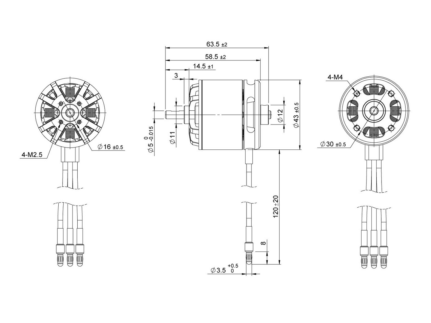 Tomcat G32 Brushless Motor G-4320-KV830, Dynam – Bild 5