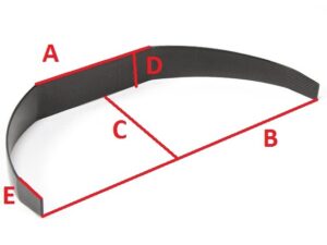 CFK / Carbon Fahrwerk, gebogen, 470x205mm