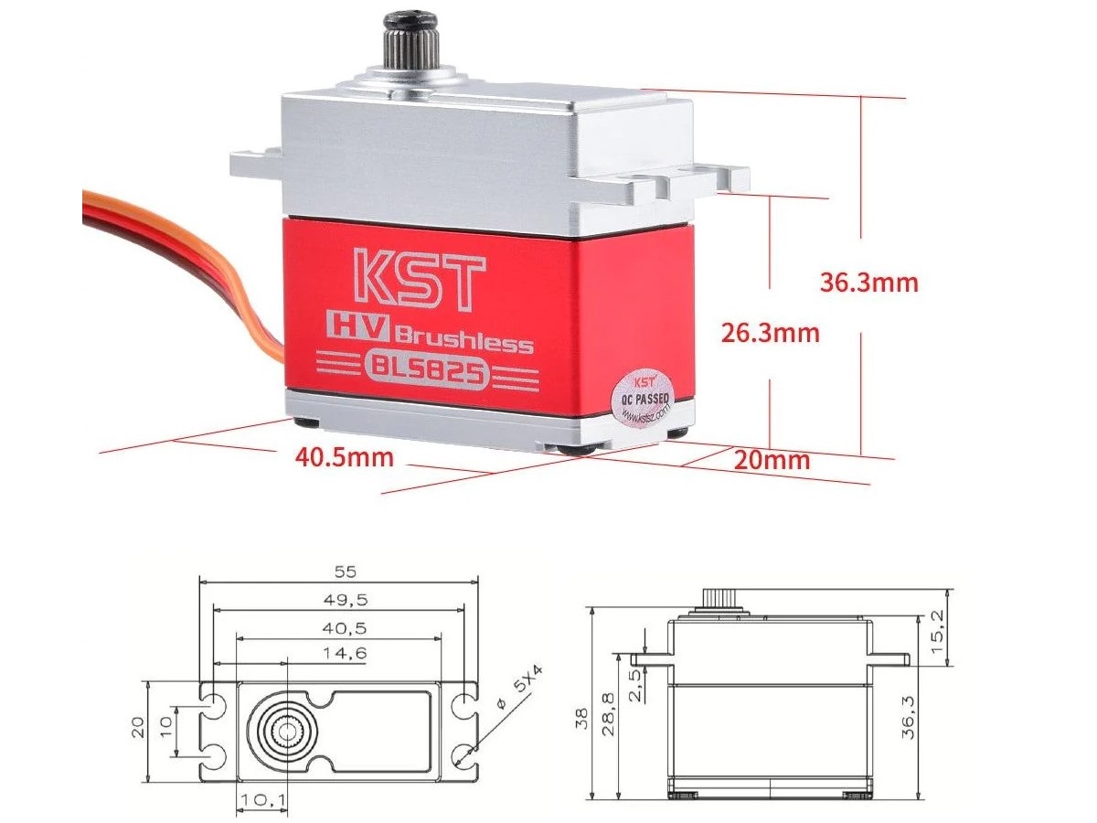 KST Servo BLS825 V8.0 Brushless Servo - HV MG - Softstart 20mm 35kg/cm – Bild 4