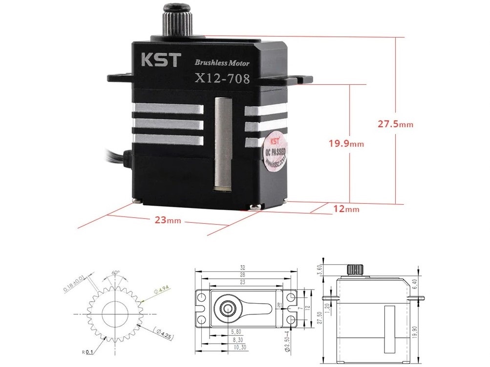 KST Servo X12-708 V8 MG HV Digital im Alu Gehäuse, 9.3kg Stellkraft – Bild 6