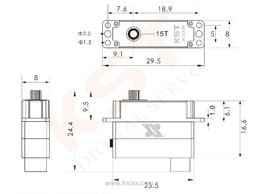 KST Servo X08 MG HV V6 Digital 8mm Alu Gehäuse 2.8kg Stellkraft – Bild 5