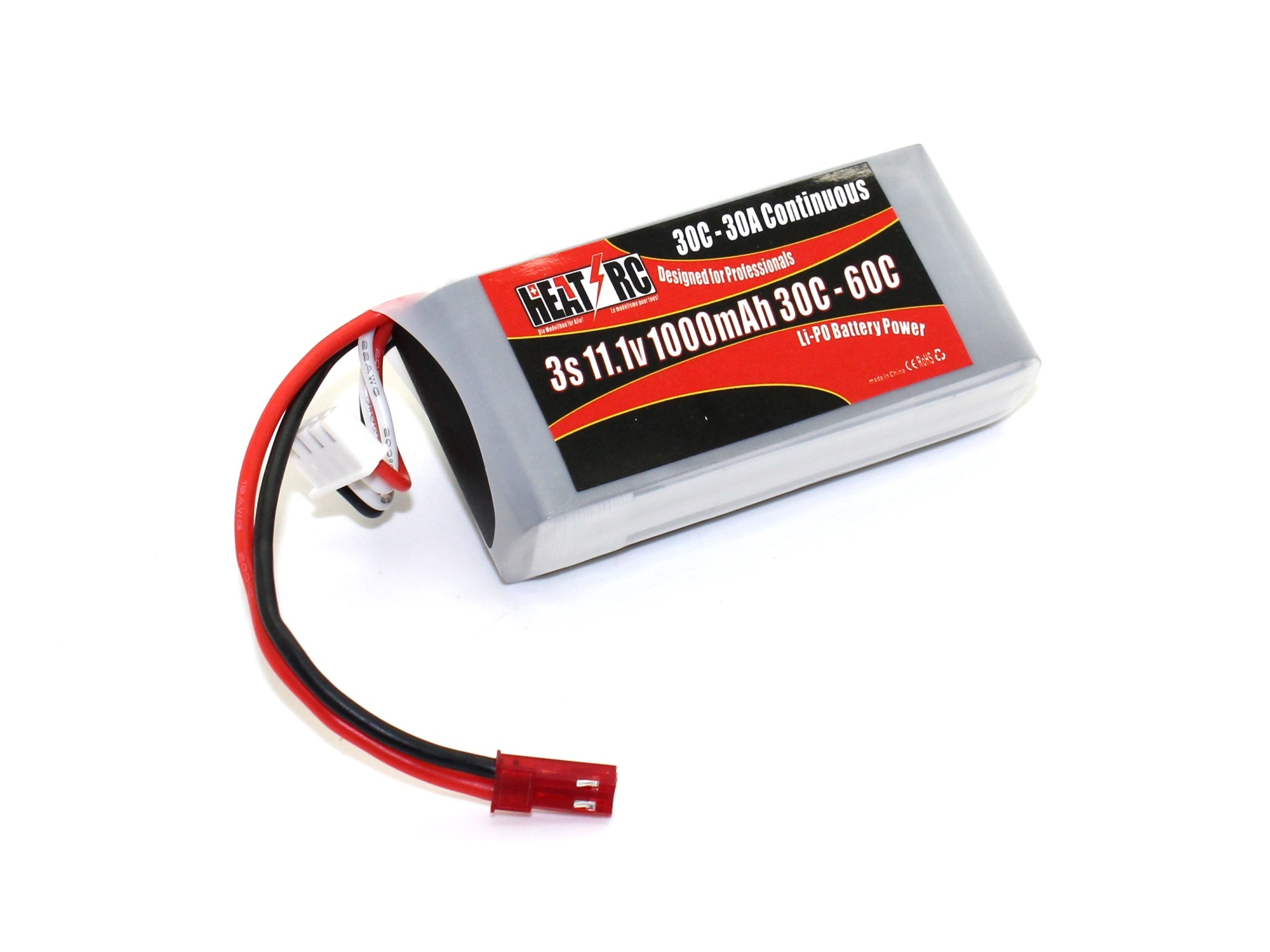 HEAT-RC, LiPo Akku 3S / 11.1V, 1000mAh 30C - JST