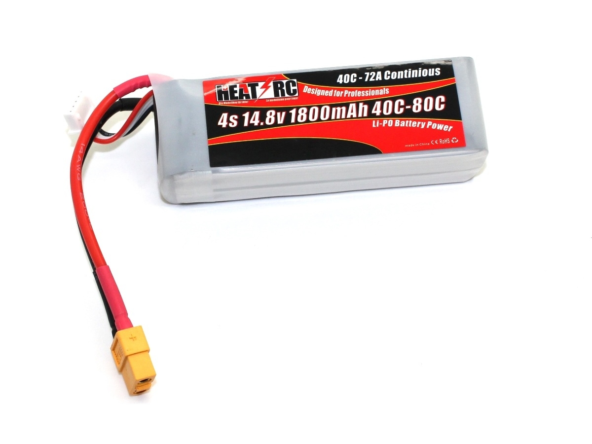HEAT-RC, LiPo Akku 4S / 14.8V, 1800mAh 40C-80C - XT60