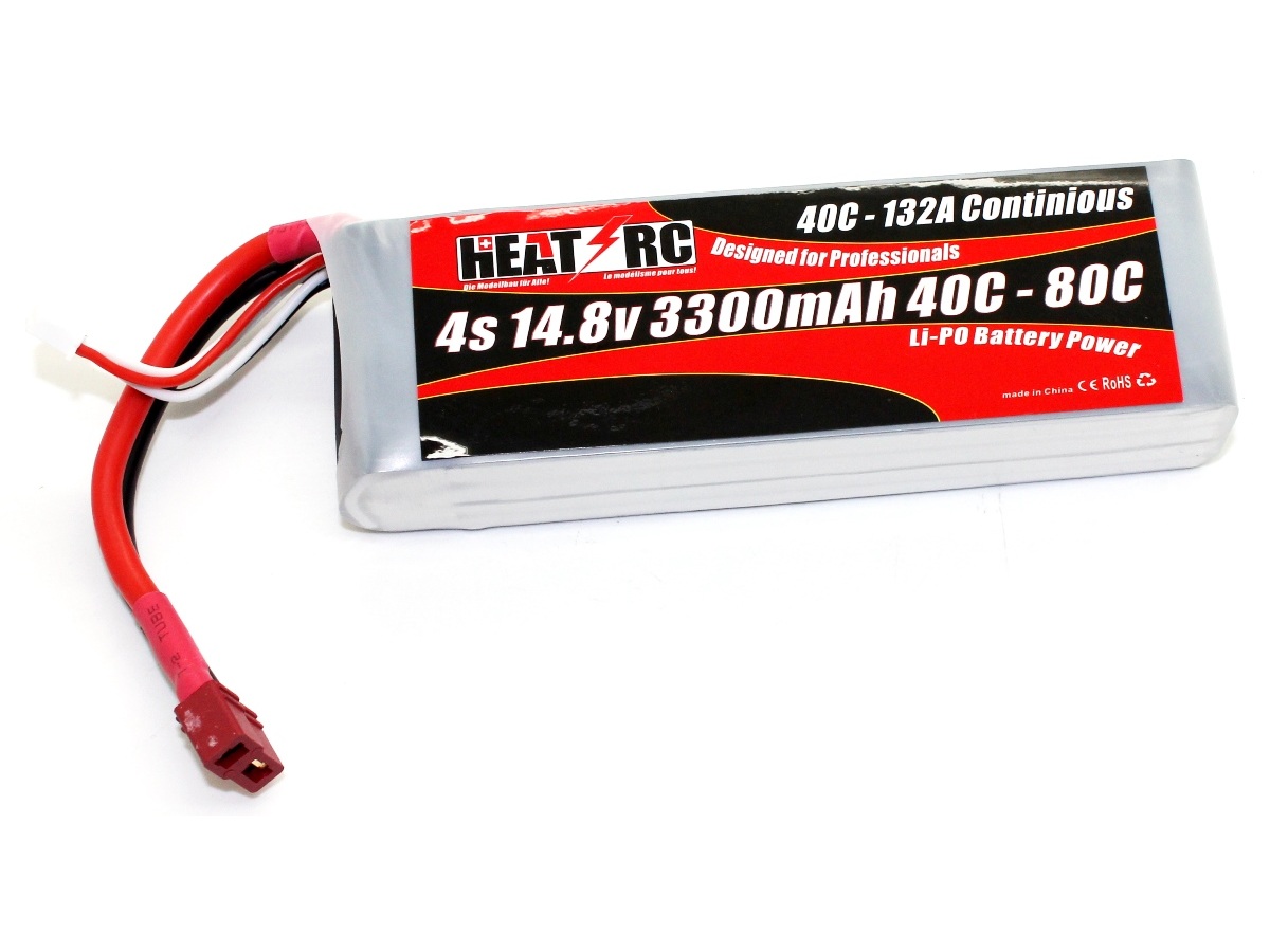 HEAT-RC, LiPo Akku 4S / 14.8V, 3300mAh 40C-80C T-Plug
