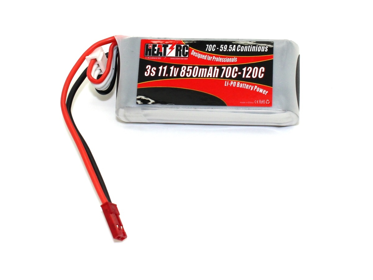 HEAT-RC, LiPo Akku 3S / 11.1V, 850mAh 70C-120C - JST – Bild 2