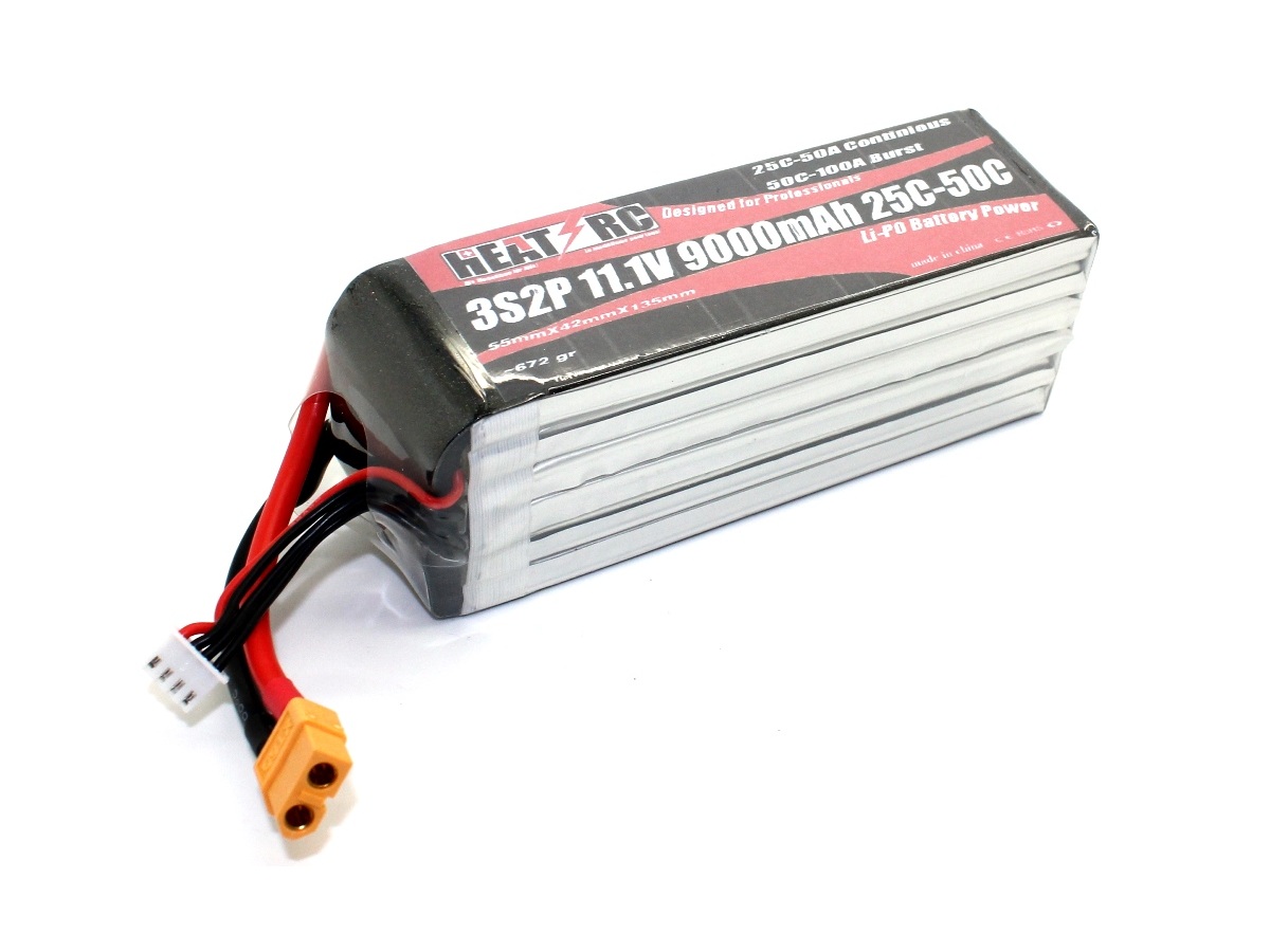 HEAT-RC, LiPo Akku 3S2P / 11.1V, 9000mAh 25C - XT60