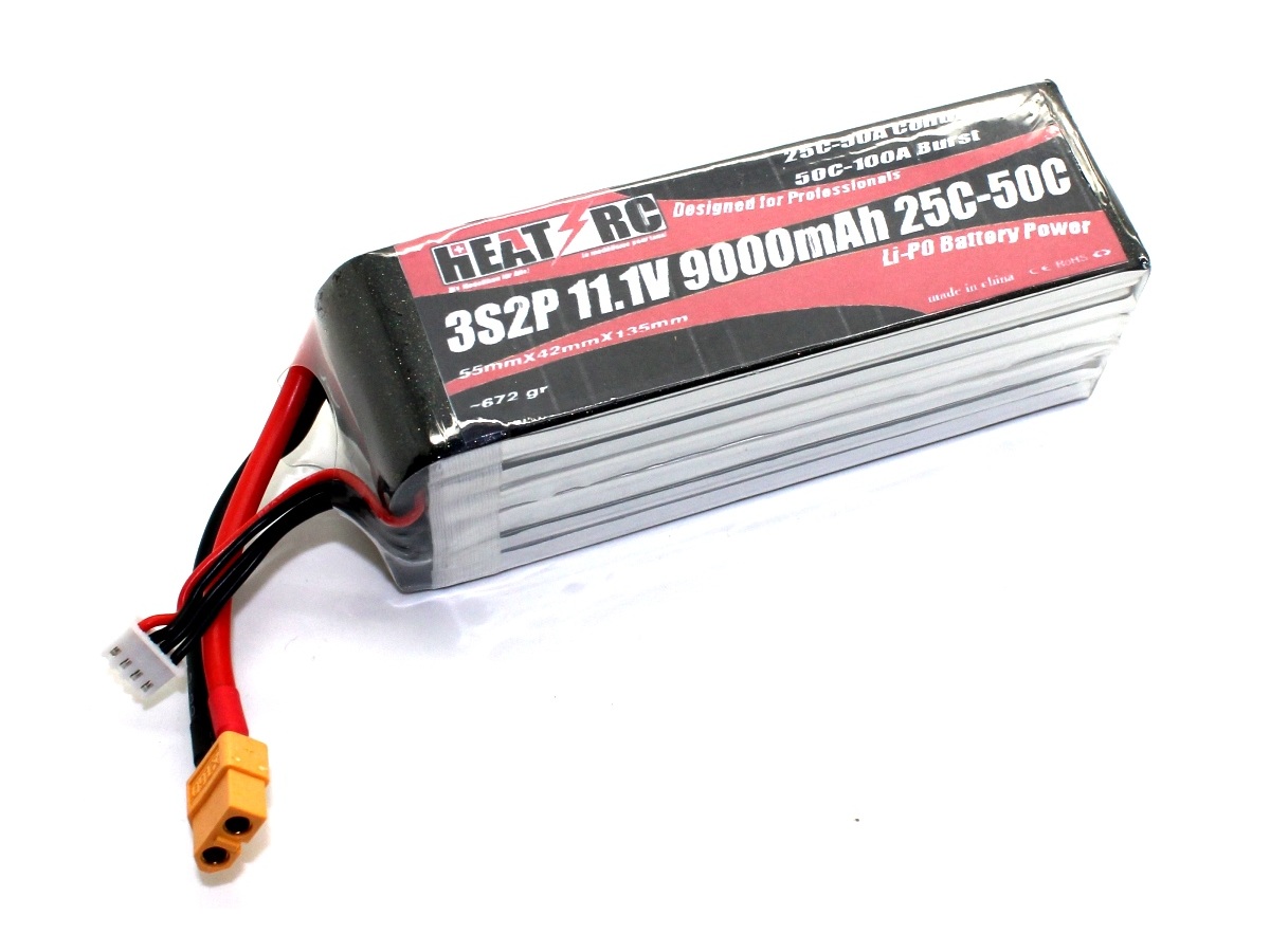 HEAT-RC, LiPo Akku 3S2P / 11.1V, 9000mAh 25C - XT60 – Bild 2
