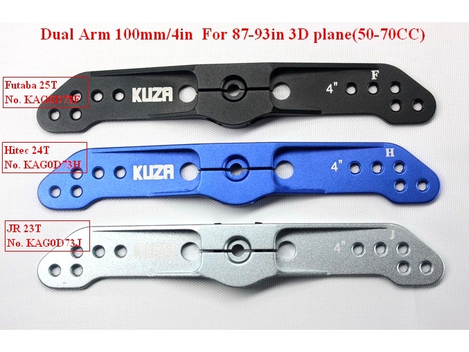 KUZA ALU-Servoarm doppelt 25T, 100mm für Futaba Servos