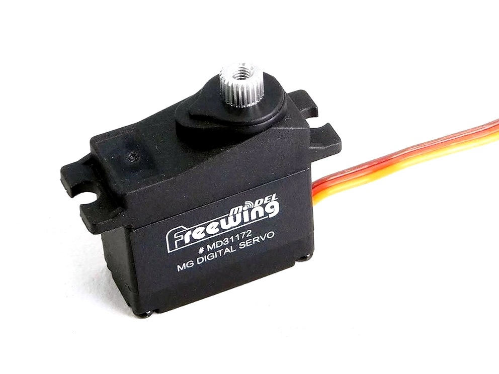 Servo 17 Gramm, reverse, Metallgetriebe, digital, 200mm Kabel, Freewing - MD31172R-200