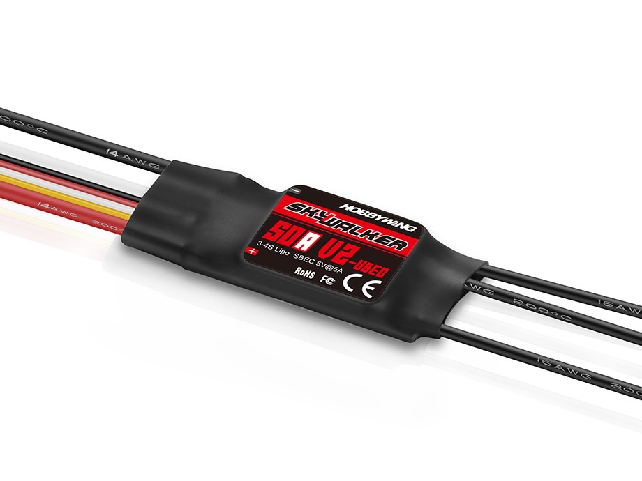 Hobbywing Skywalker V2 Regler 50A - 3-4S - mit 5A BEC