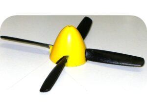 Luftschraube / Propeller 4 Blatt mit Spinner gelb 5.1 zu Mustang P-51FlyFly