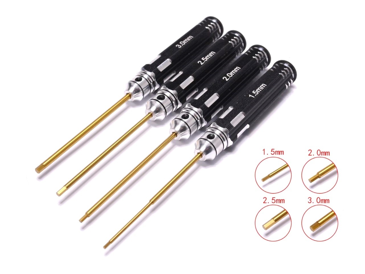 Werkzeug-Set - Schraubenzieher, Inbus lang 1.5, 2.0, 2.5, 3.0mm