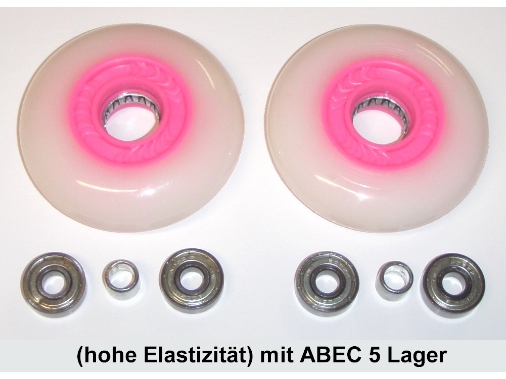 Räder (2-er Set) für Waveboard (hohe Elastizität) mit Kugellager 608ZZ