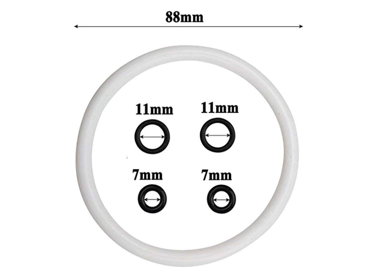 O-Ring, Silikon Dichtungs - Set 88mm, 2x 7mm, 2x13mm zu Cornelius Keg