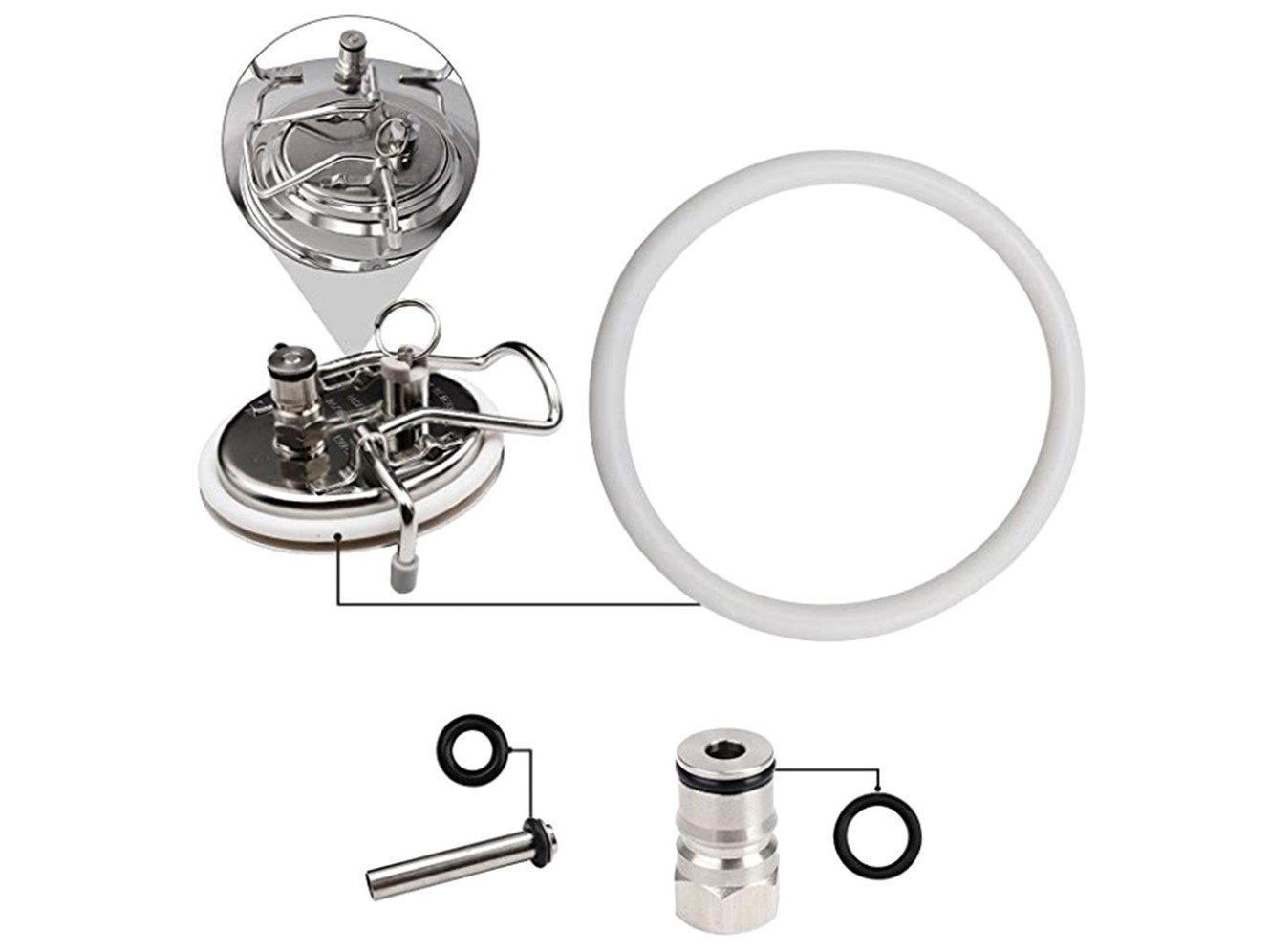 O-Ring, Silikon Dichtungs - Set 88mm, 2x 7mm, 2x13mm zu Cornelius Keg – Bild 2